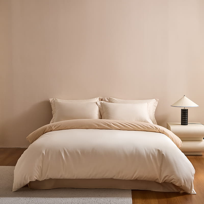 Solid Color 100% Cotton Duvet Cover Set
